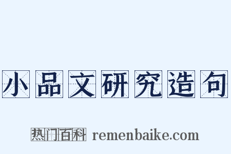 小品文研究造句是什么意思的图片
